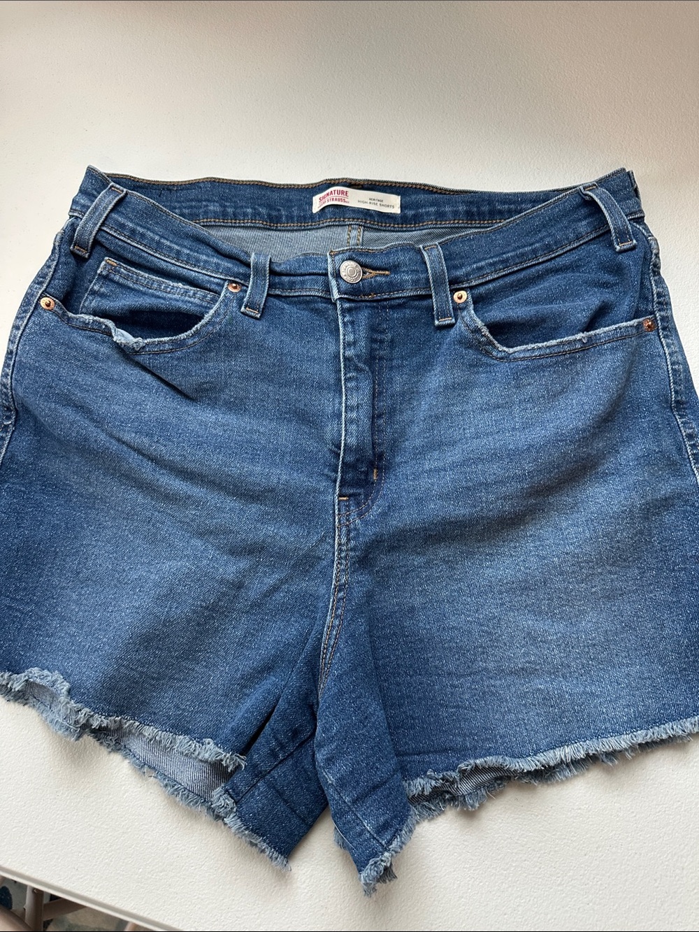 Levi's Women's Mid-Blue Denim Cutoff Shorts